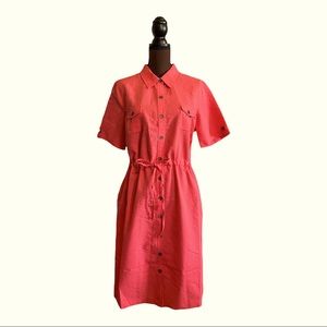 Appleseeds NWT coral dress button down T-shirt with pockets